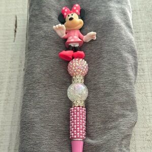 Disney Pink Minnie Mouse Beaded Character Pen